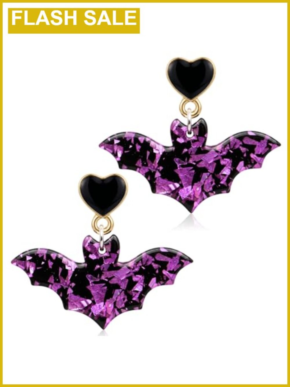 Gothic Bat Dangle Earrings Acrylic Women Halloween Party Jewelry